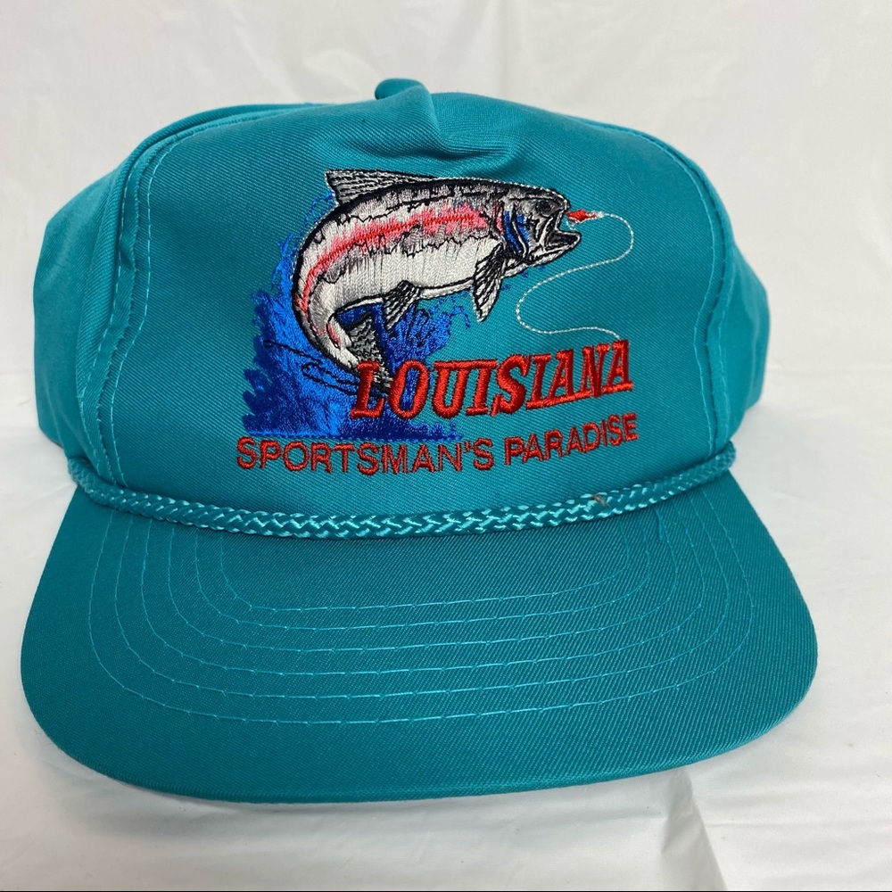 Vintage Louisiana Sportsman Paradise Hat Cap Snapback OSFM Fishing Trout